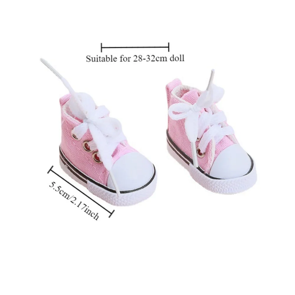 1 Pair 5.5cm Length Doll Canvas Shoes Mini Plimsolls 1/6 Scale Mini Sneakers High Top Colorful Mini Casual Shoes