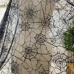 Black and -White Spider Web Sequins Lace Fabric Wedding Dress Children's Wear Stage Clothing DIY Cloth RS4026