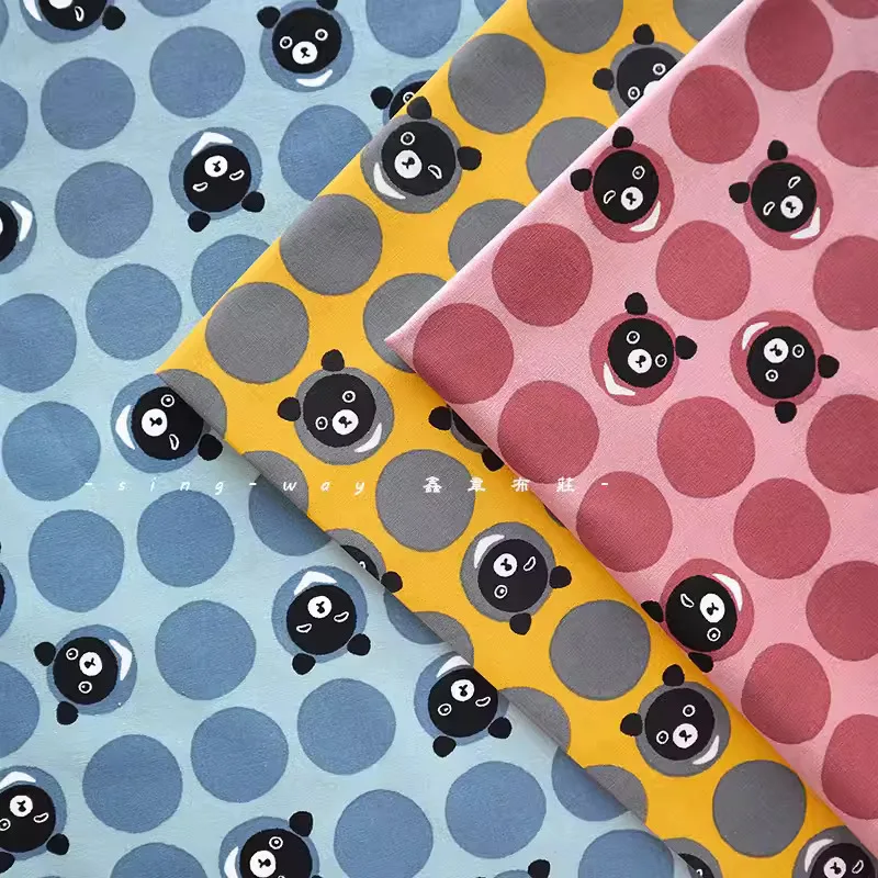 Urso Imprimir Patchwork Tecido De Algodão, DIY Pano para Colcha Berço Almofadas Vestido, Costura Tissus, 180g/Jardas