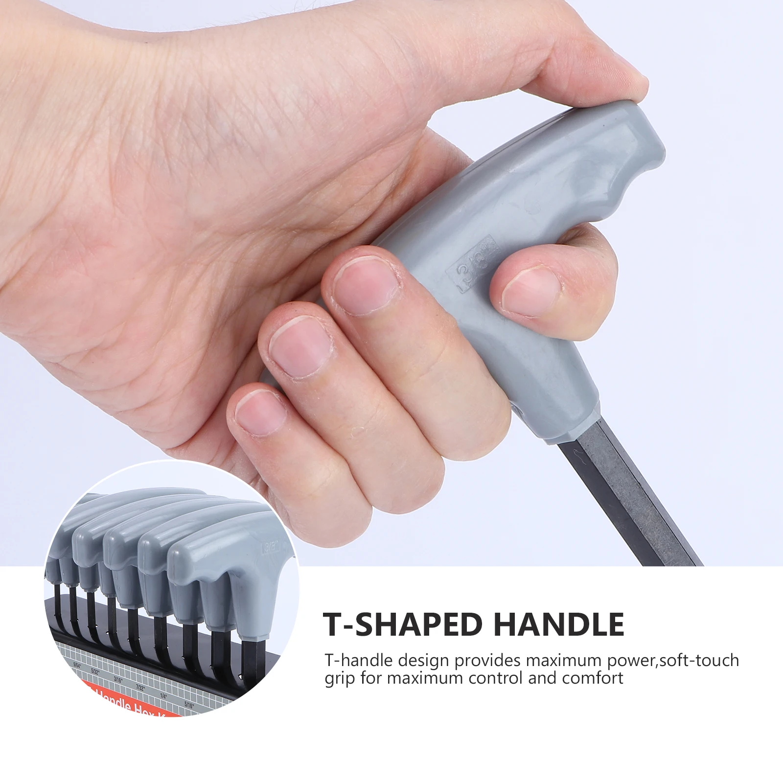 

1 set T-Handle Key Set Hex Socket Wrenches Steel Repairing Durable Rust-Resistant Spanners With Holder Professional