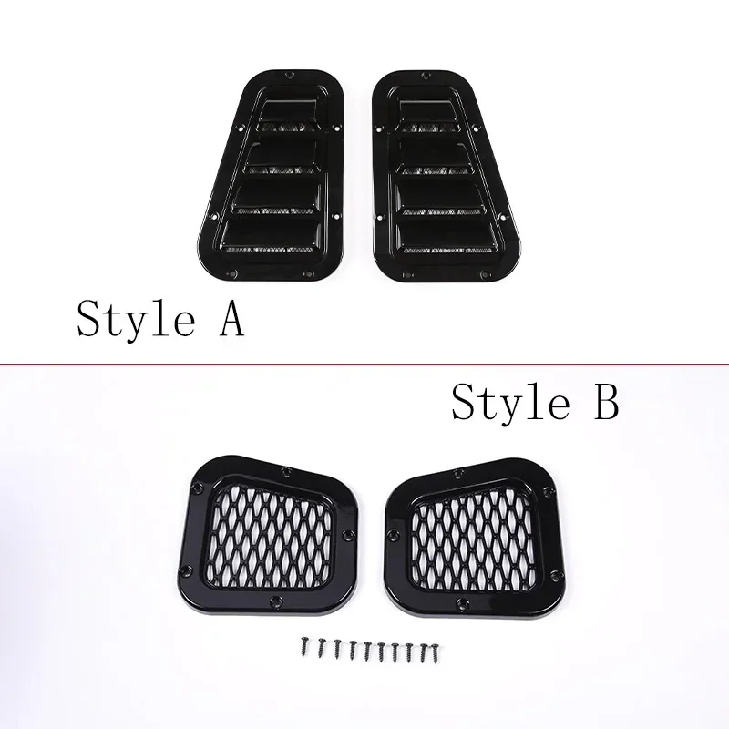 Car Steel Air Intake Scoop Air Outlet Snow Cover Front Engine Hood Ventilation Cover Accessories For Land Rover Defender 2004-19