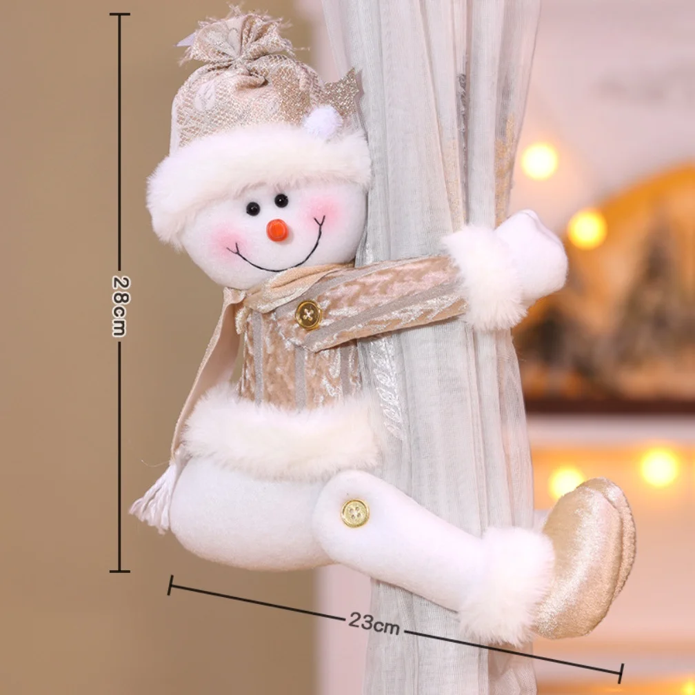 

Праздничные подхваты для штор с 3D персонажами Санта-Снеговика, предназначенные для сезонного украшения и фиксации для штор