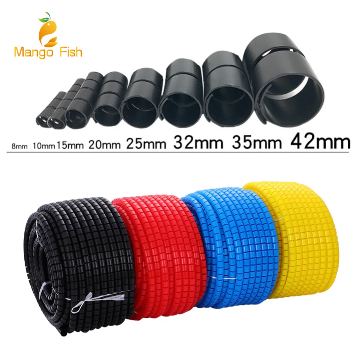 1/1.5/3/5/10 Meter 8/10/15/20/25/30/35mm Line Organizer Pipe Protection Spiral Wrap Winding Cable Wire Protector Cover Tube