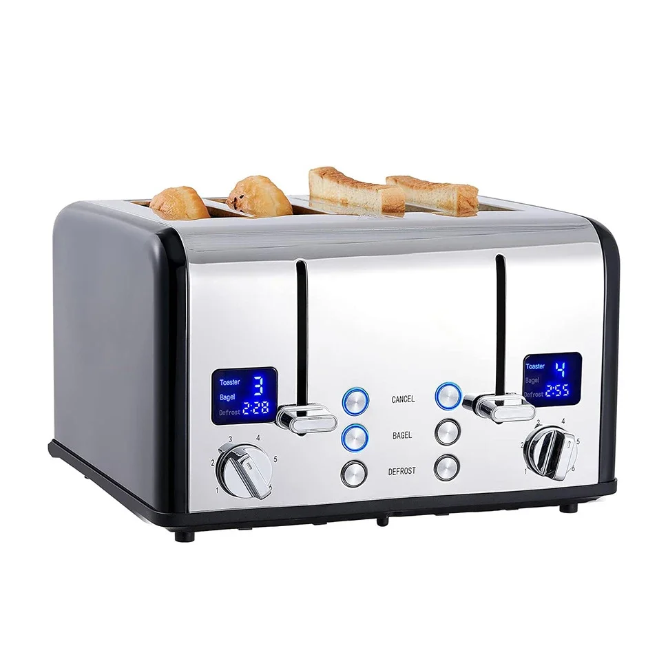 LCD Digital Display Touch Button Fast Heating Speed Multifunction wide slot Toaster