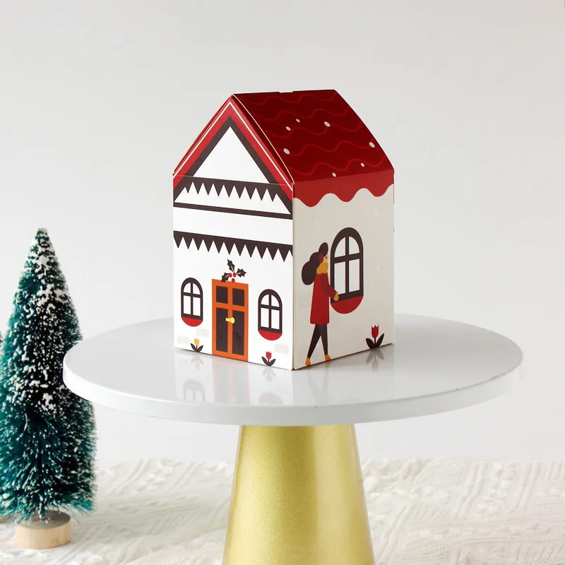 صندوق تغليف إبداعي بنمط كرتوني ، صندوق حلوى عيد الميلاد ، شوكولاتة وبسكويت ، حفلة عيد الميلاد ، صندوق هدايا للأطفال ، 10 * *