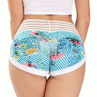 Fashionable Printed Shorts, High Waisted and Hip Lifting Sports and Fitness Running Three Quarter Pants 6
