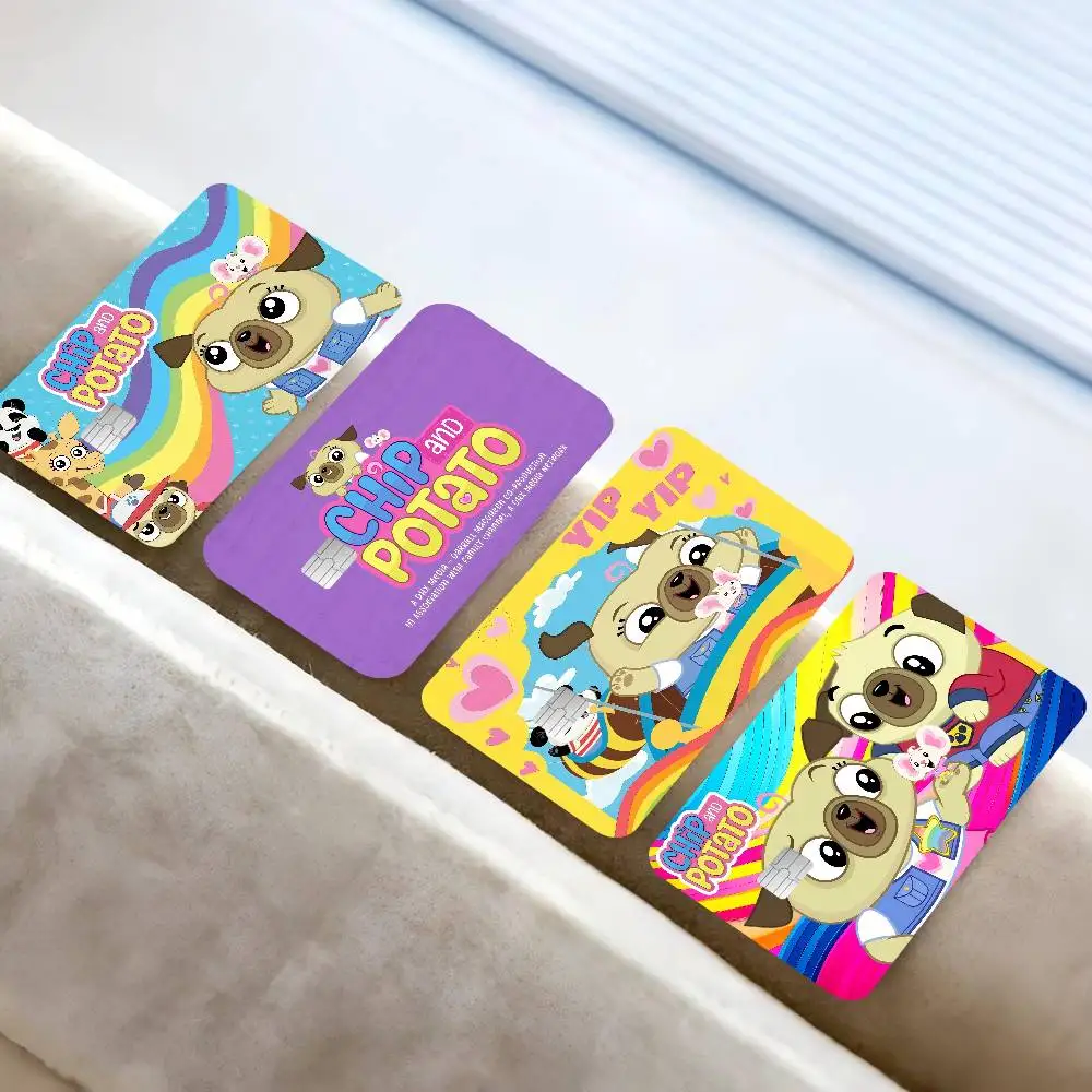 Chip and Potato Diy Credit Debit Card Sticker Party Sticker Decoration Waterproof Small Chip Card Skin Sticker
