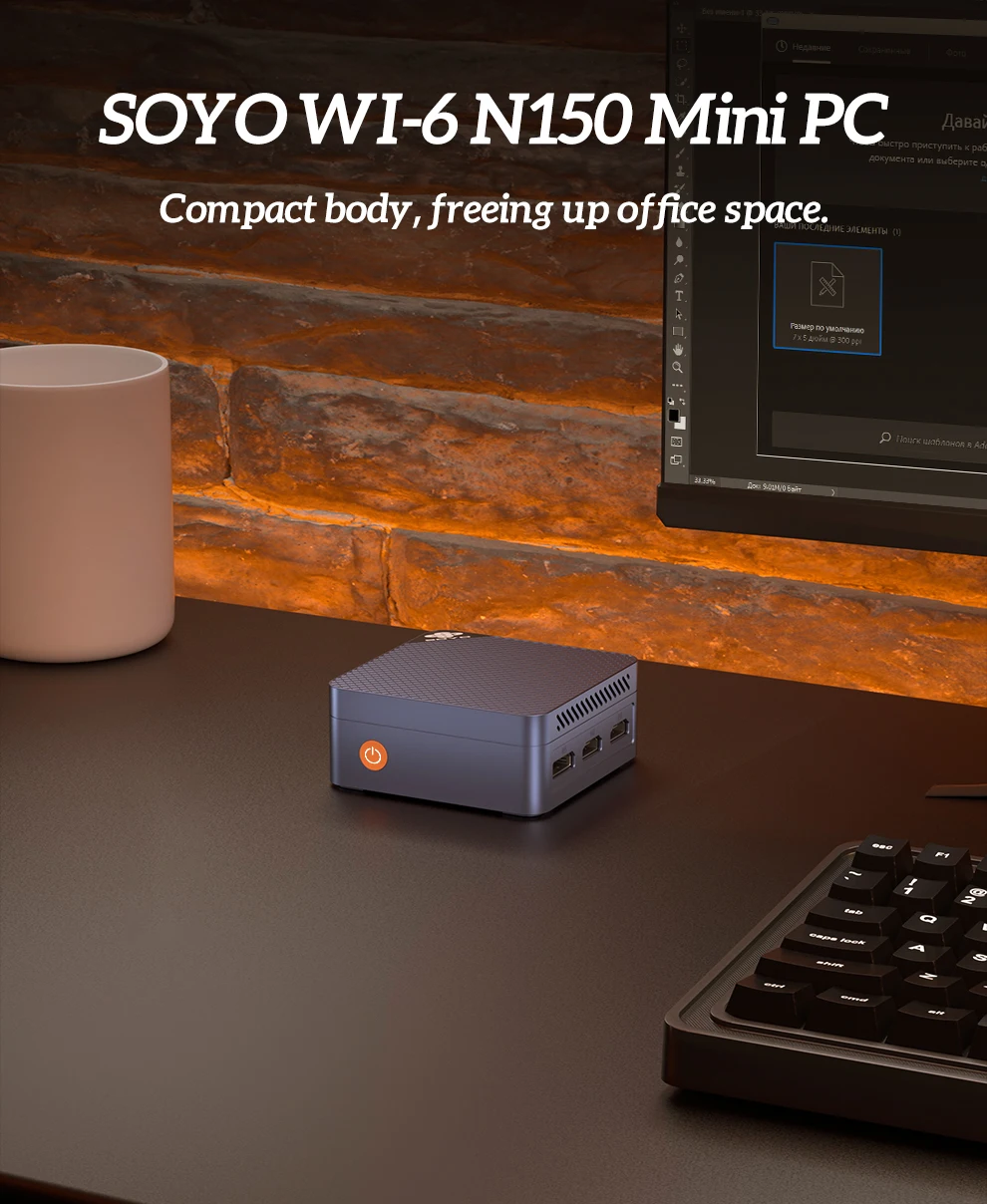 SOYO Mini PC M4 Mini Intel Twin Lake N150 CPU Windows 11 Pro Mini