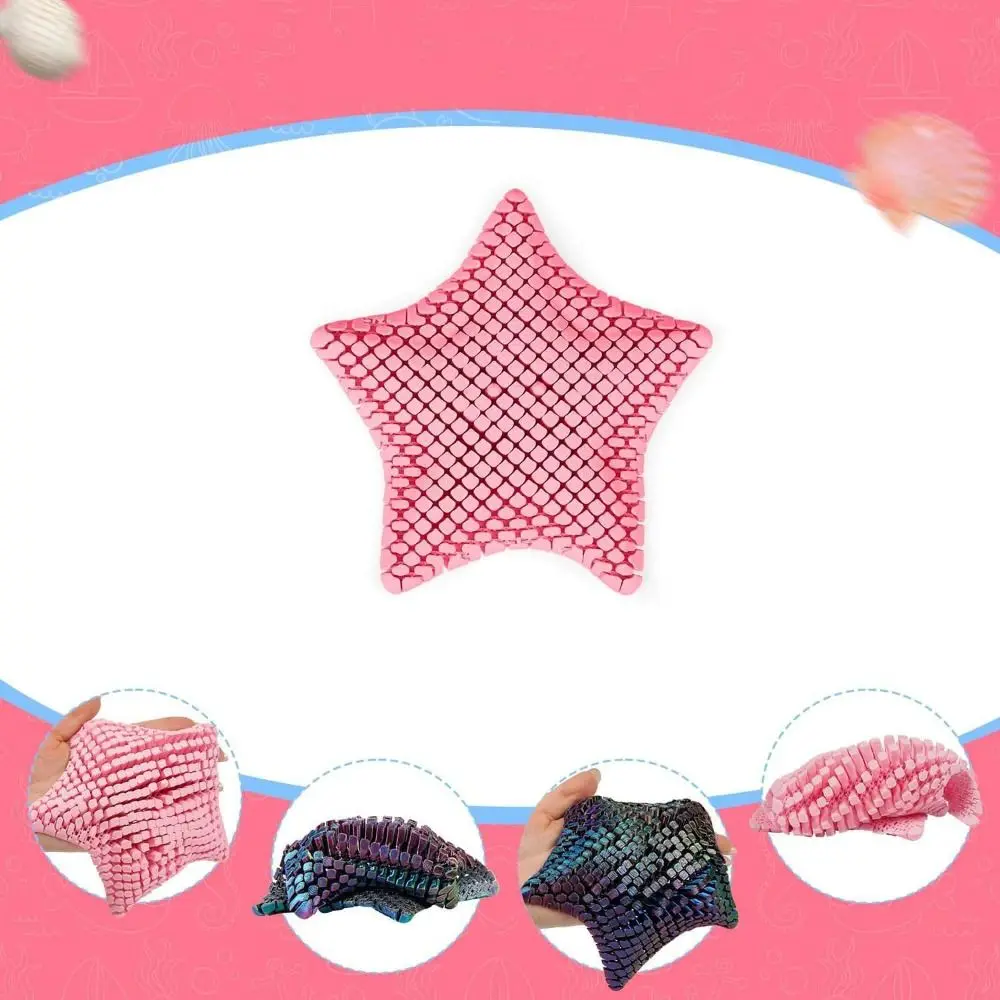 Bunte Seestern-Dekoration, beweglicher Farbverlauf, 3D-gedrucktes Seestern-Spielzeug, mehrfarbig, bewegliche Gelenke, bewegliches Seestern-Spielzeug