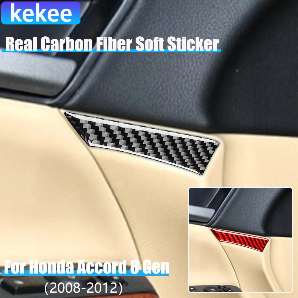 

Real Carbon Fiber Car Accessories Front Door Trim Cover Modified Soft Sticker For Honda Accord 8th Gen 2008 2009 2010 2011 2012