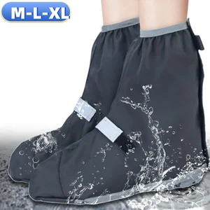 Cubiertas de zapatos de lluvia impermeables antideslizantes sobrepasones reutilizables de motocicletas al aire libre bota de lluvia bota de arena con polvo de arena cubierta 8 Mejores impermeables de zapatos de ventas - №5