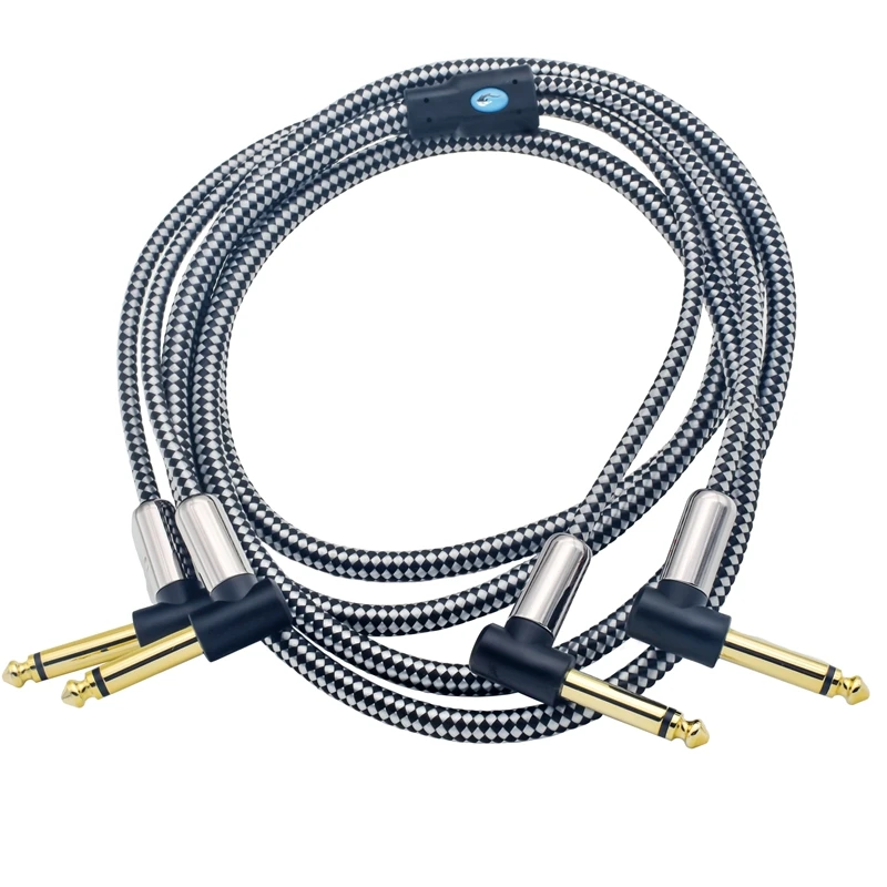 Audio Cable Dual 1/4 Inch TS Jack to Jack for Amplifier Mixer Console Electric Organ Guitar Angle 6.3 to 6.3 Cable 1M 2M 3M 5M