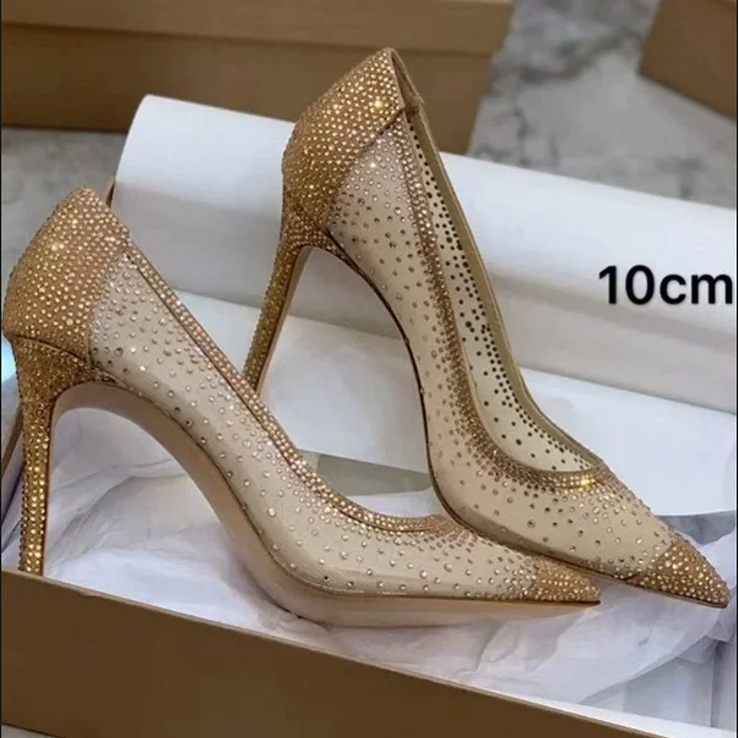 

Новые элегантные женские туфли на высоком каблуке серебристого цвета с бесплатной доставкой