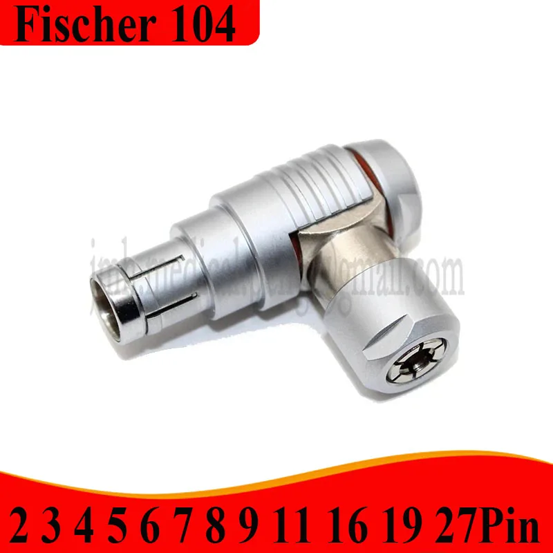 104 Compatible Fischer 2F 2 3 4 5 6 7 8 9Pin Waterproof IP68 Adjustable Right Angle Male Plug Push-pull Self-locking Connector