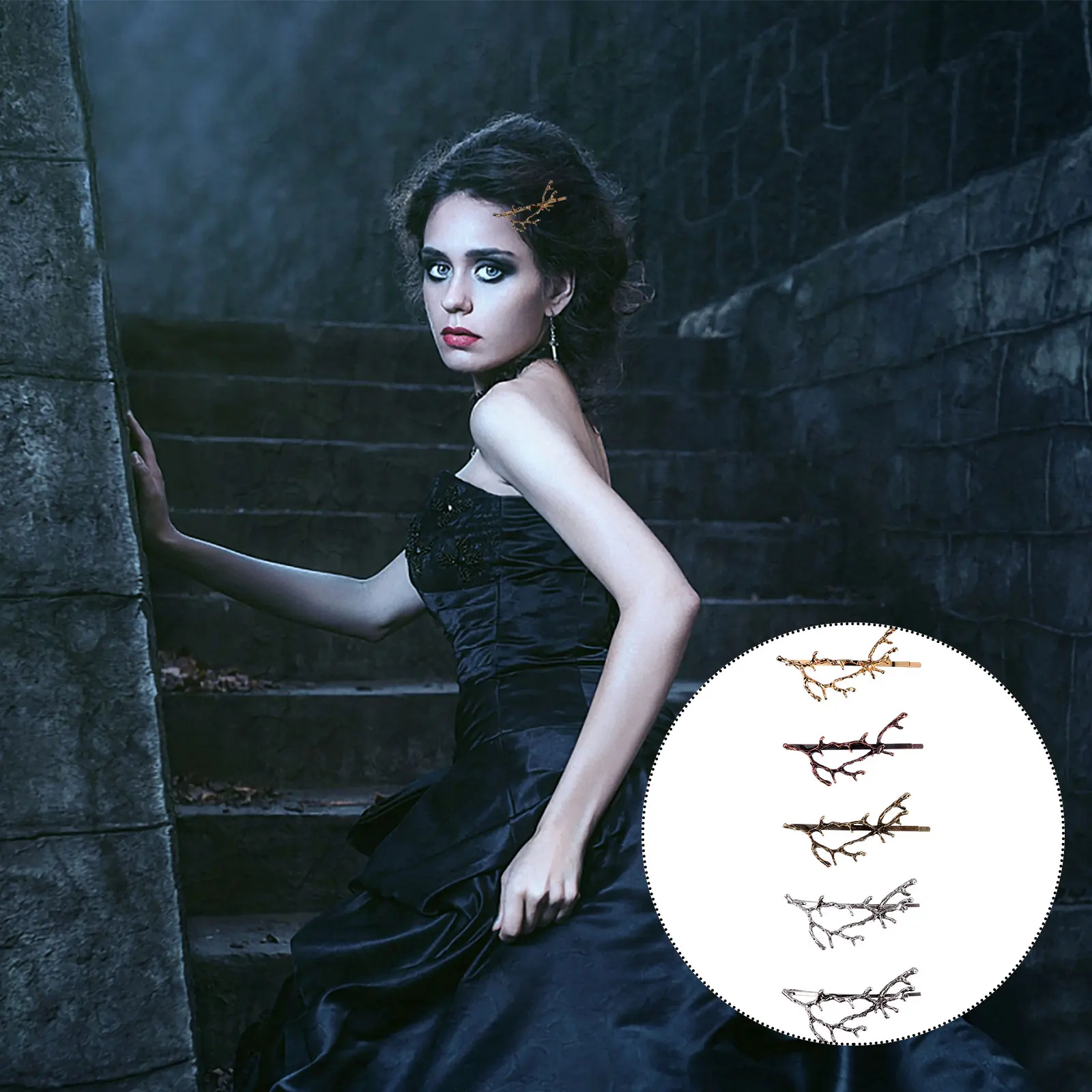 

10Pcs Antler Branch Hairpins Exquisite Alloy Hair Clips Fashion Hair Accessories Party Daily Hairstyle Decoration