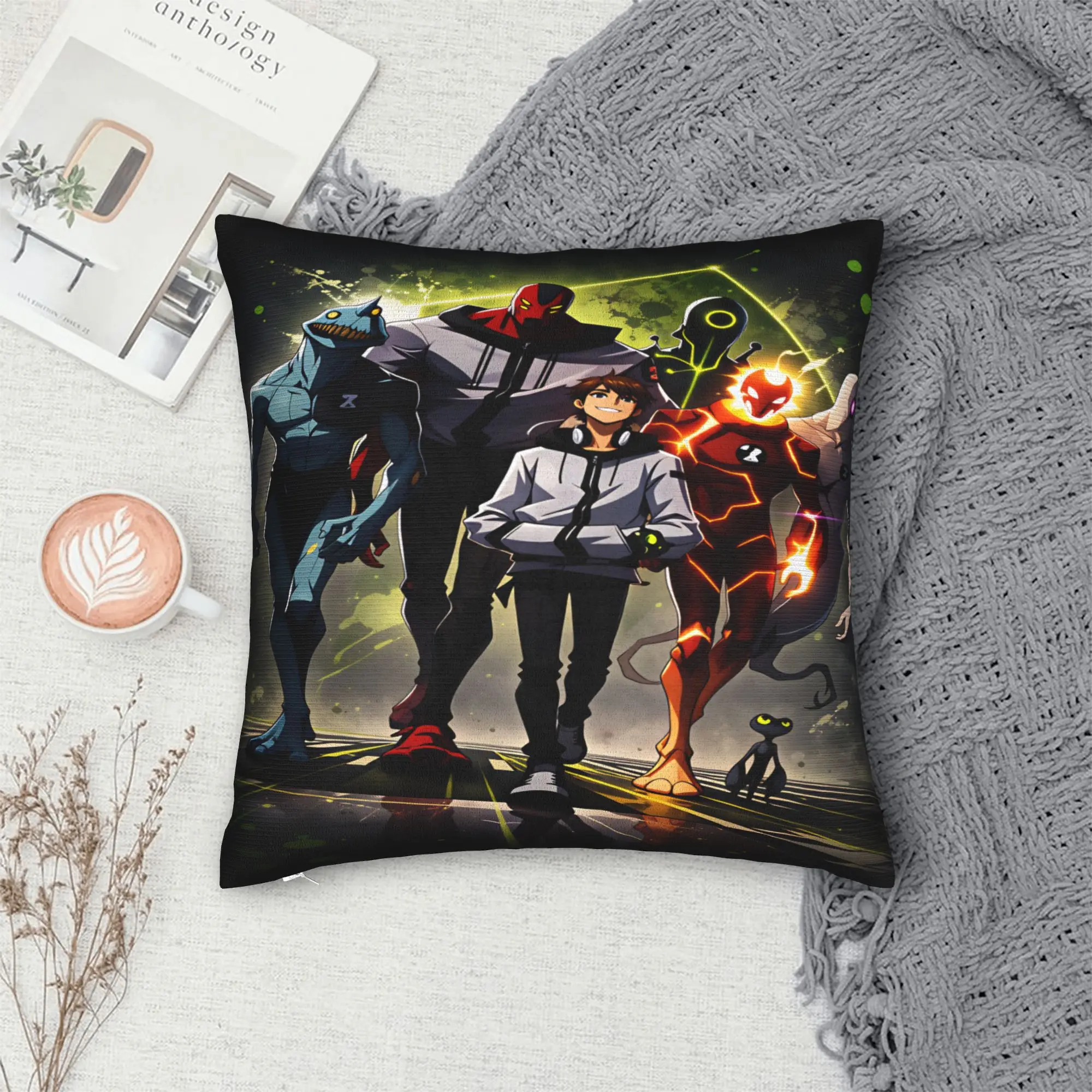 Ben 10 Cartoon Pillow Case  Soft Pillow Cover Cute Funny Cushion Cover For Couch Sofa Bedroom