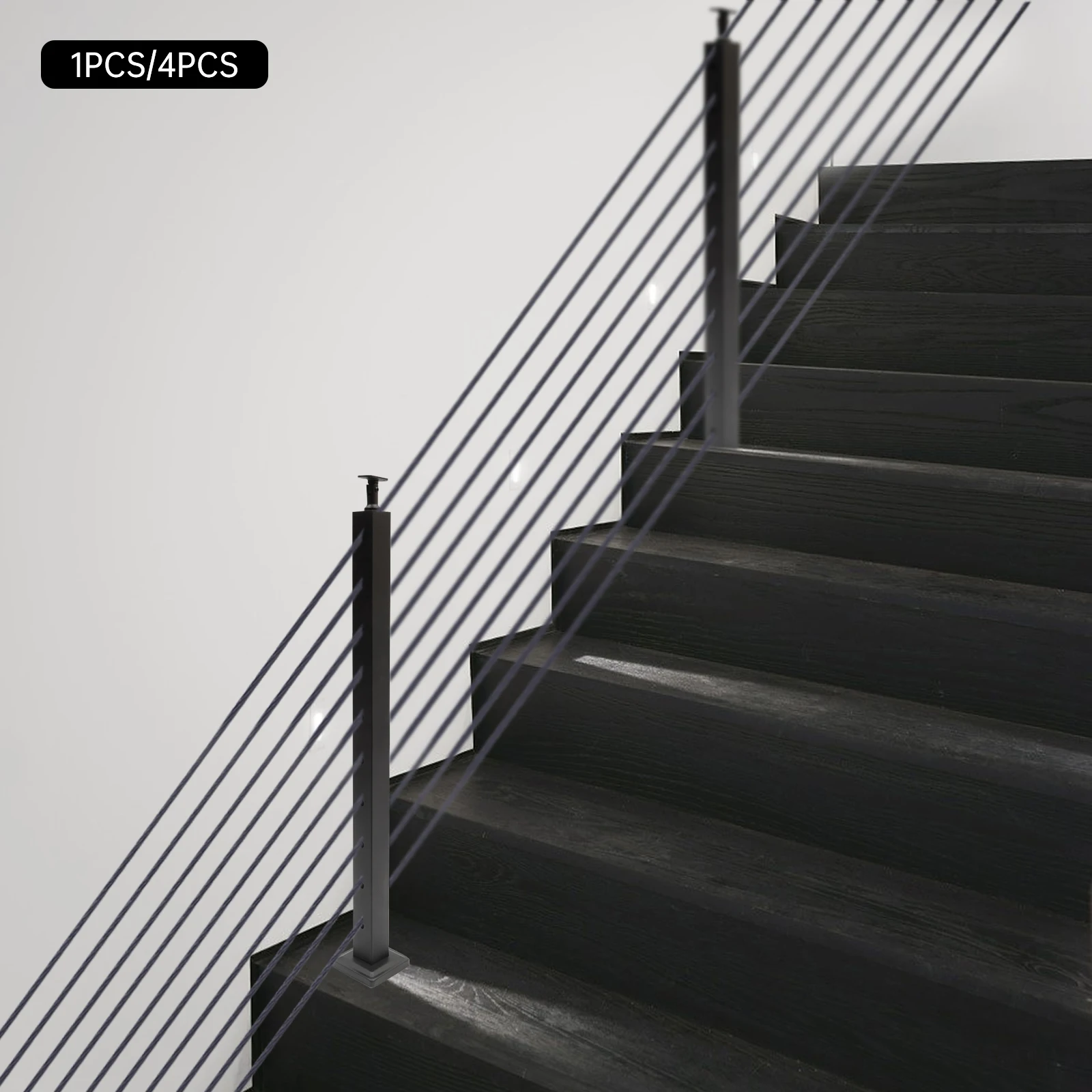 Balustrade de câble durable en acier inoxydable 304, conception en forme de T, installation facile pour un usage bord de mer/intérieur