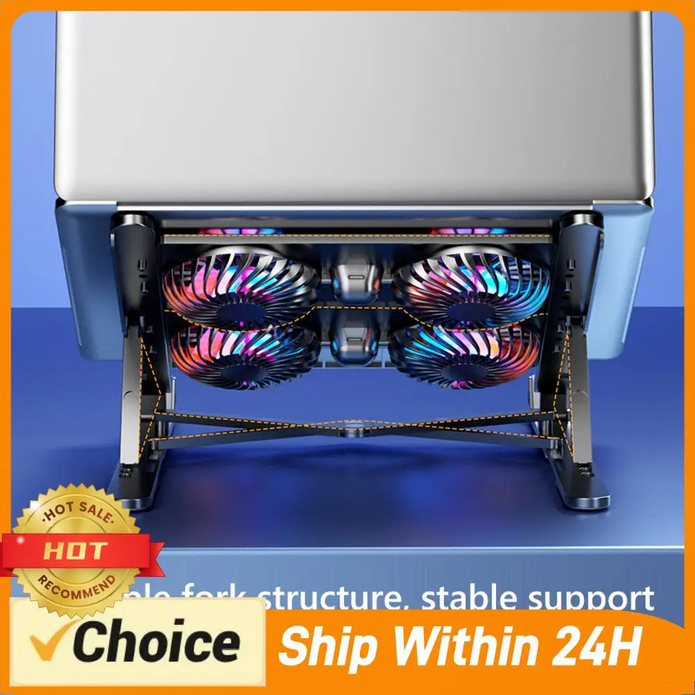 

Laptop Cooling Fan with 2/4 Fans Silent Gaming Laptop Cooler Fan RGB 7 Height Portable Laptop Holder for 11-17.3 Inch Laptops