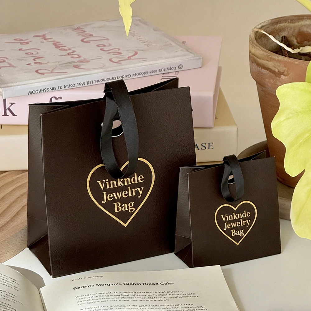 

50 шт. подарочных бумажных пакетов для ювелирных изделий с индивидуальным логотипом, 15,5x14,5x7,5 см, для косметики, парфюмерии, бутиков, органайзеров, сумок-тоут