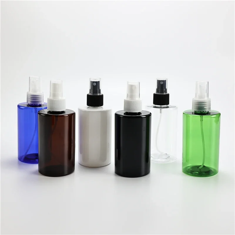 

200ML X 25 Chunky Spray Empty Flat Shoulder Bottles For Perfume Cosmetic Packaging Containers Plastic Fine Mist Spray Atomizer