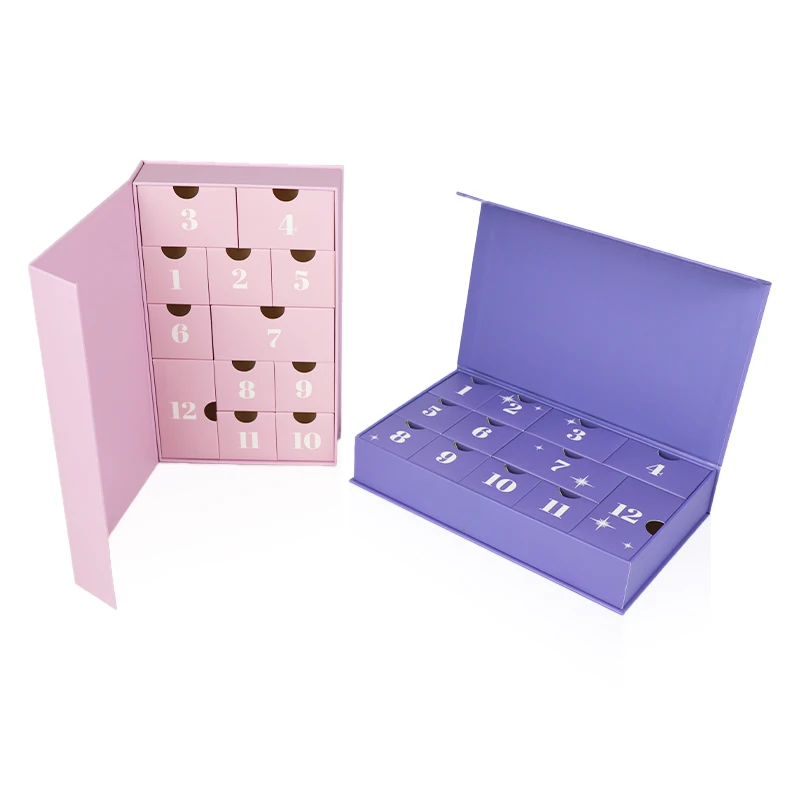 2025.Wholesale Stock Advent Calendar Box 12 Day Purple Natural Skincare Set Vegan Christmas Gift Women for Packaging Box - Image 5
