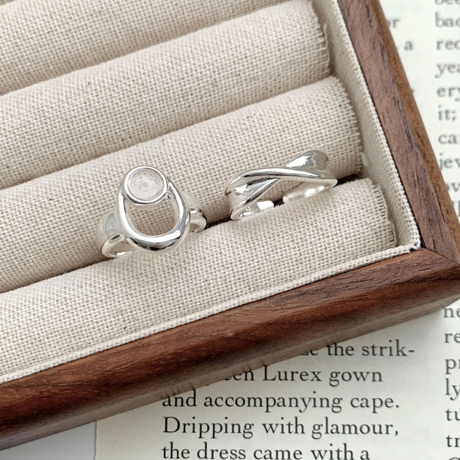 925 Sterling Silver Open Finger Ring Opal Flower Heart Flower String Style Punk For Women Jewelry Gift Dropship Wholesale
