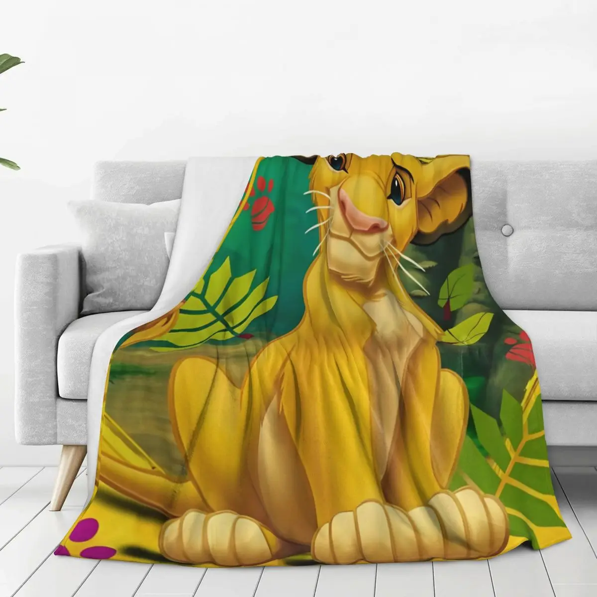 Simba The Lion King Warm Soft Blanket American Animated Film Picnic Plush Throw Blanket Home Decor Flannel Bedspread Bed Cover