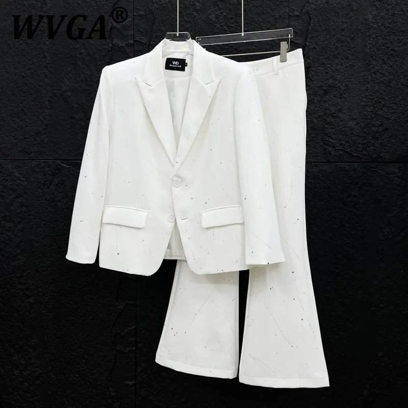 

WVGA весна осень новый мужской прилив звездное небо дизайн модный пиджак с длинными рукавами и подкладкой на плечах нишевый шикарный прямой костюм брюки W9239