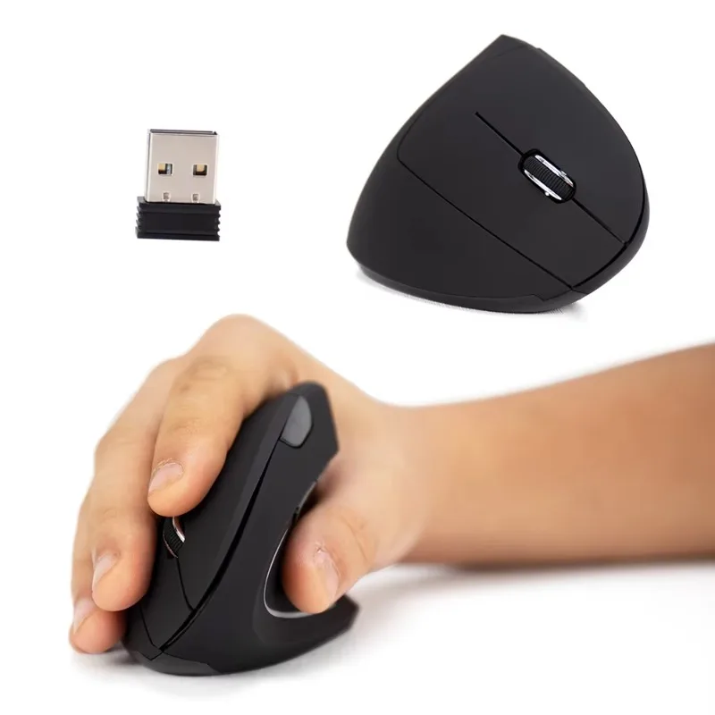 Беспроводная мышь, вертикальная игровая перезаряжаемая мышь BT, USB компьютерная мышь, эргономичная настольная вертикальная 1600 точек на дюйм для офиса и дома