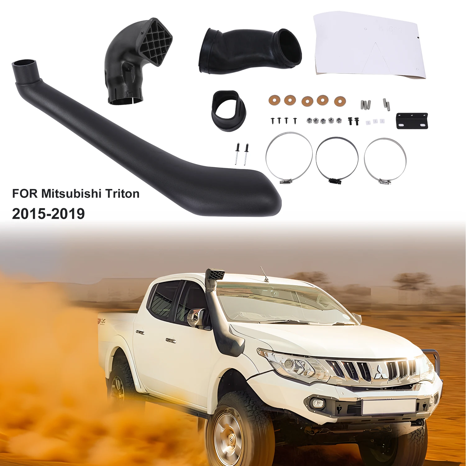 

Auto Snorkel Kit Air Intake For Mitsubishi Triton MQ 2015 2016 2017 2018 2019 2.4L Diesel Turbo 4N15 Off Road 4x4 Accessories