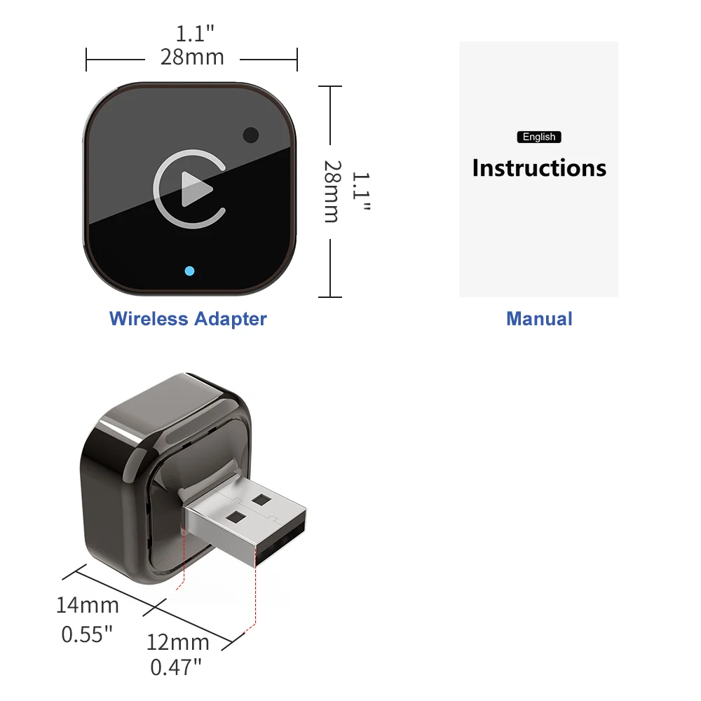 2026 Wireless CarPlay Adapter Android Auto USB Dongle Plug & Play Smart Mini Box Universal For VW Toyota Nissan Honda Ford Benz view 6