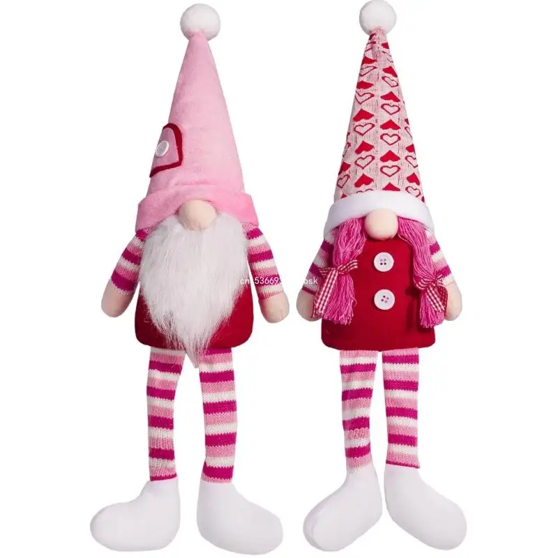 Valentines Day Long Legs Swedish Gnomes Plush Dolls Decorations for Home Tomtes Elf Stuffed Toy Tired Tray Ornament