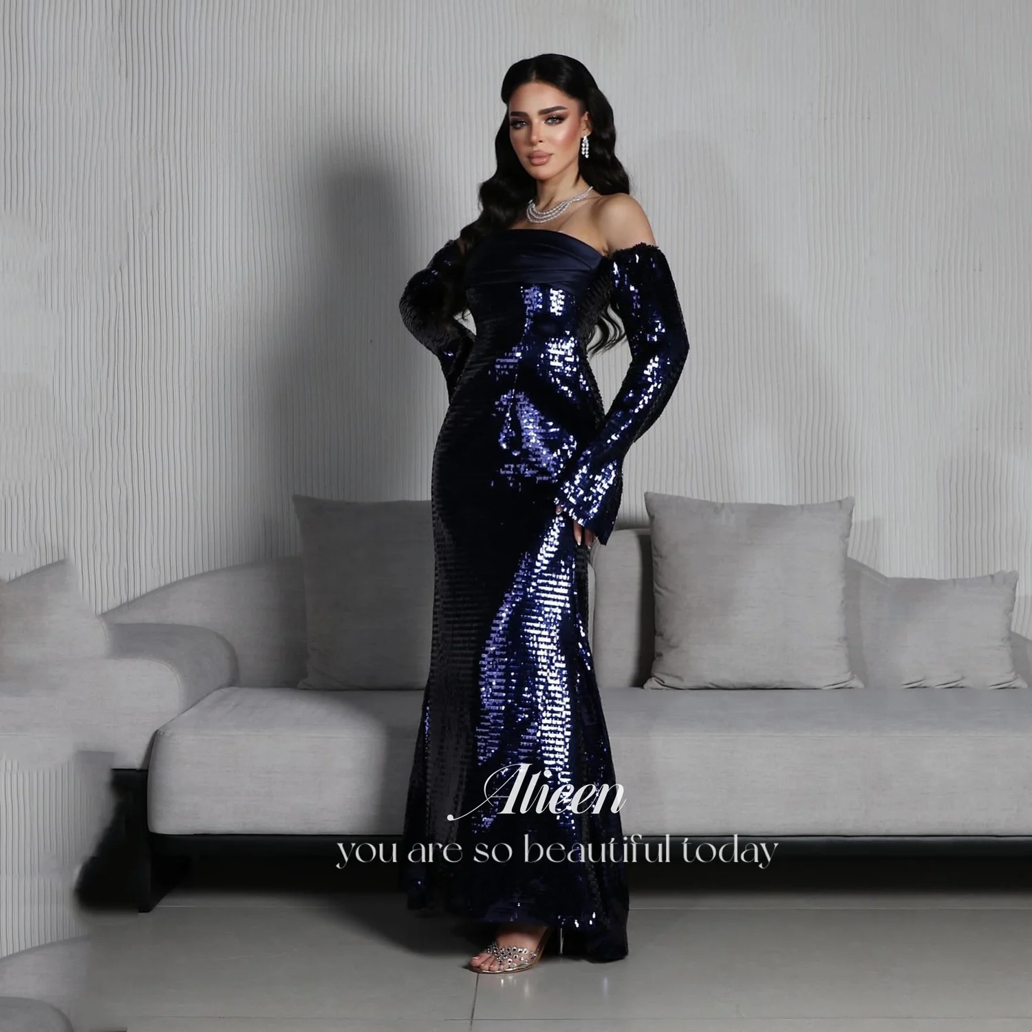 

Элегантные вечерние платья Aileen по индивидуальному заказу, 2022, роскошные женские вечерние платья с вышивкой бисером для особых случаев فساتين سهرة