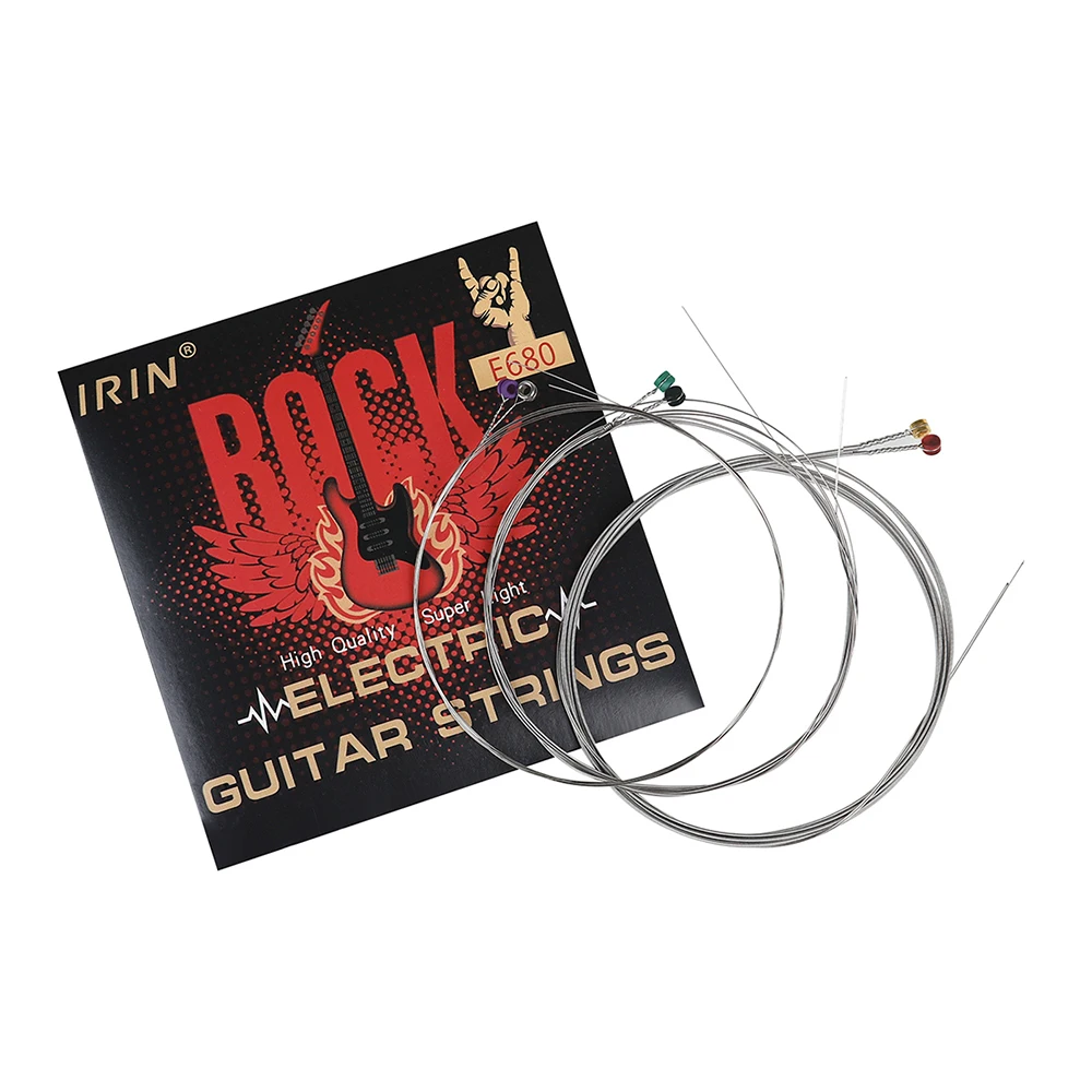 IRIN E680 Electric Guitar Strings 1-6 Stainless Steel Wire Strings Silver Electric Guitar Musical Instrument Accessories