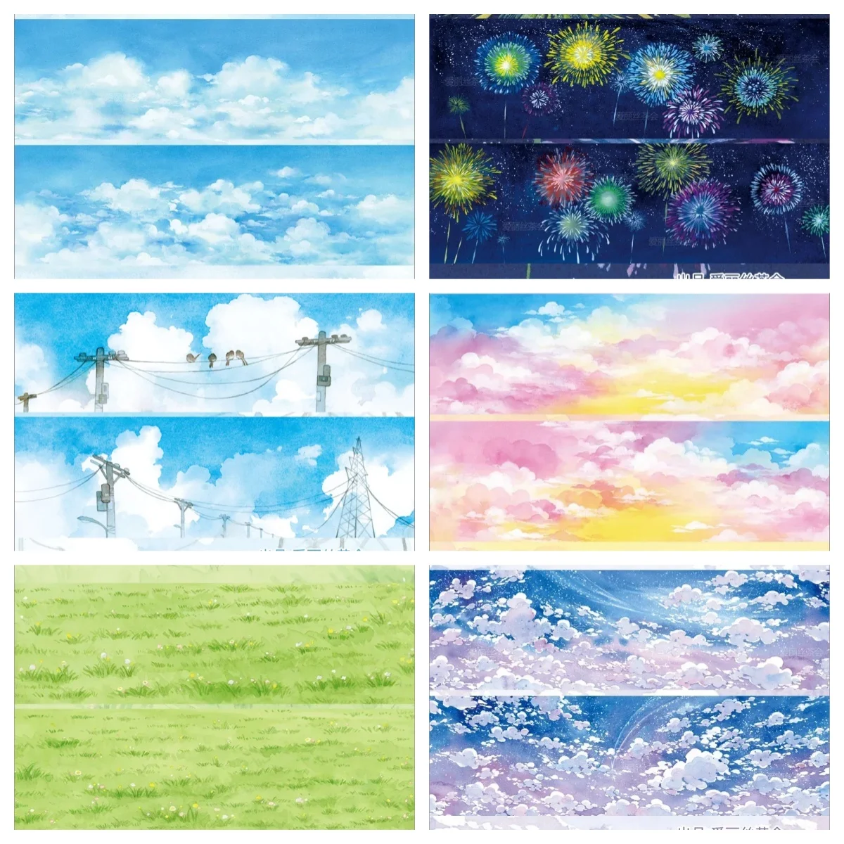 ALL IN Washi Tape Sky Landscape Color Cloud Grass Ground