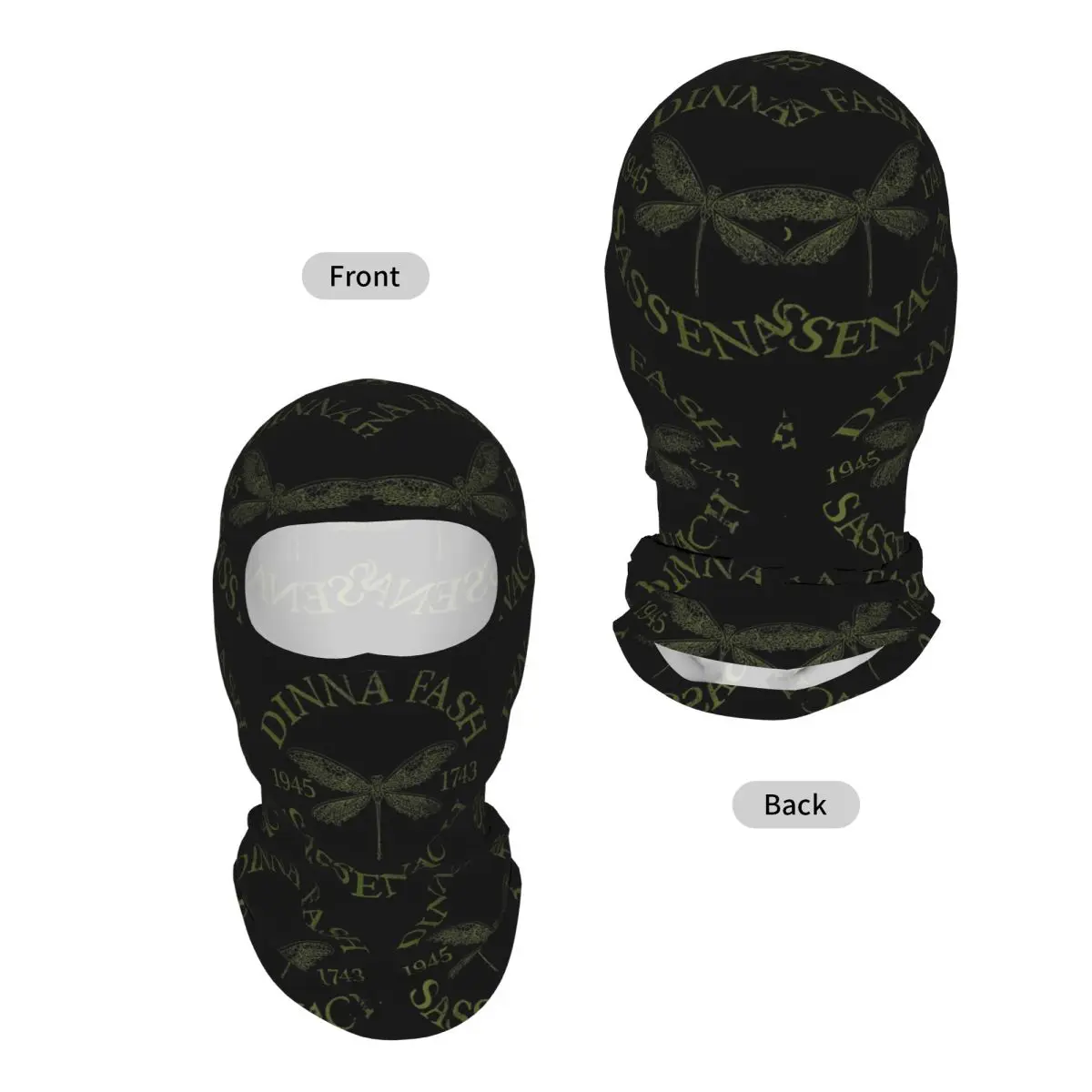 Dinna Fash Sassenach Dragonfly Outlander Green Design Breathable Thin Balaclava Full Face Mask Sun Protection Neck Gaiter