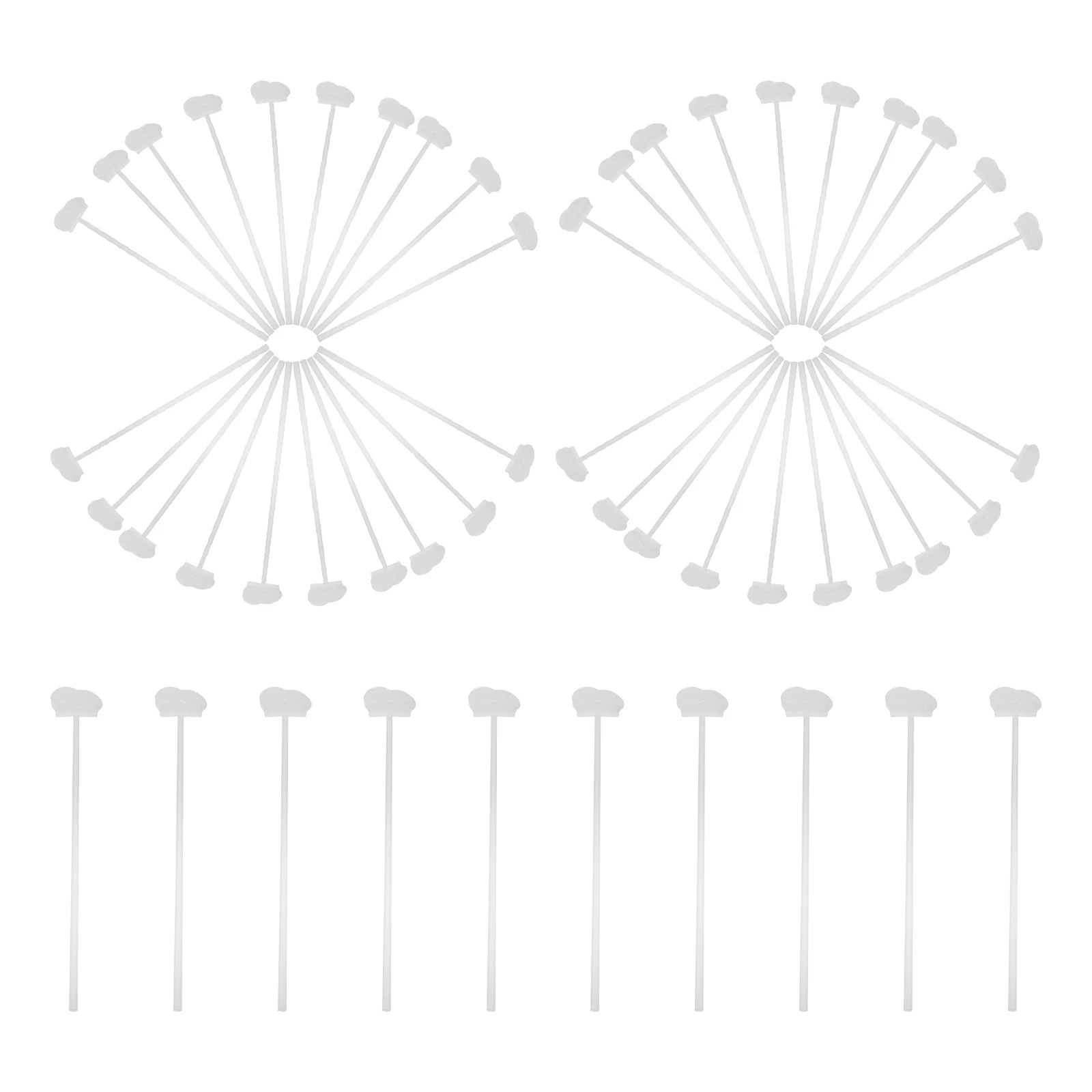 

50 Pcs Indoor Balloon Accessories Clear Clips Plastic Tying Tool Holder Sticks Transparent Connectors PartyDecoration DIY