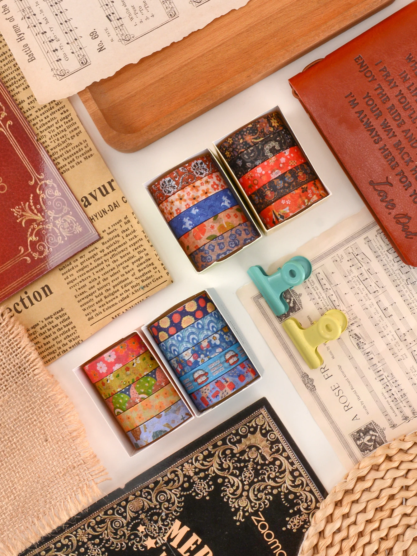 5 Rolls/Box, Various Styles Of Washi Tape, Masking Tape For Design And Diy For Precision Work, School Supplies