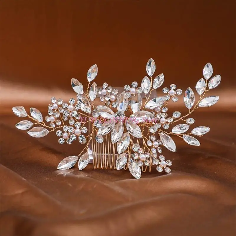 

N5KF заколка для волос с кристаллами и расческой для волос, свадебная заколка для волос, аксессуар для волос для украшения для