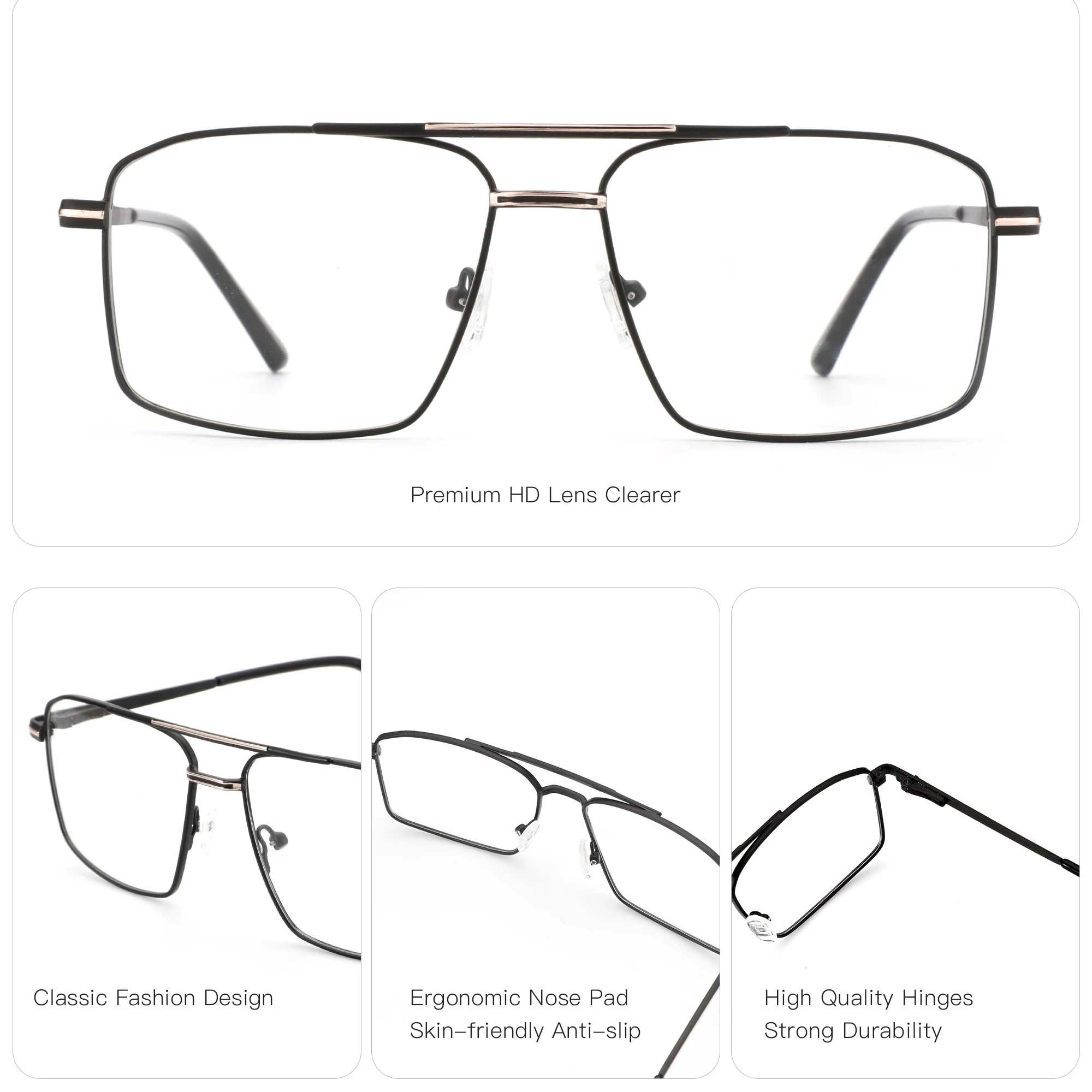 ZENOTTIC(M Size)High-quality Metal Prescription Glasses Man Aviator Photochromic Optical Eyewear Pilot Progressive Eyeglasses - Image 6