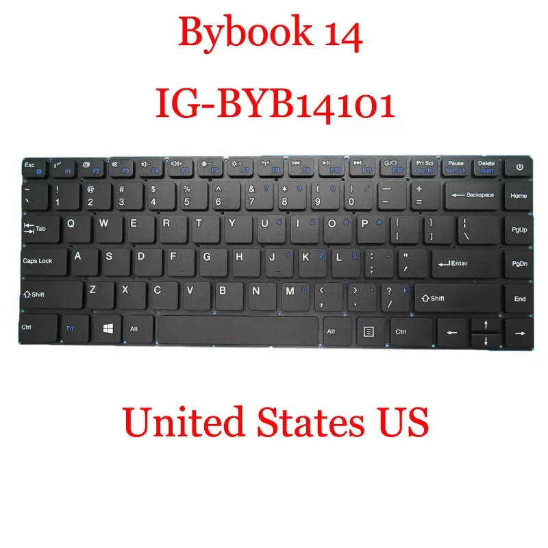 Laptop No Backlit US FR NE Keyboard For IGNIQ For Bybook 14 IG-BYB14101 For Teclast F6 Korean KR English US Black No Frame New