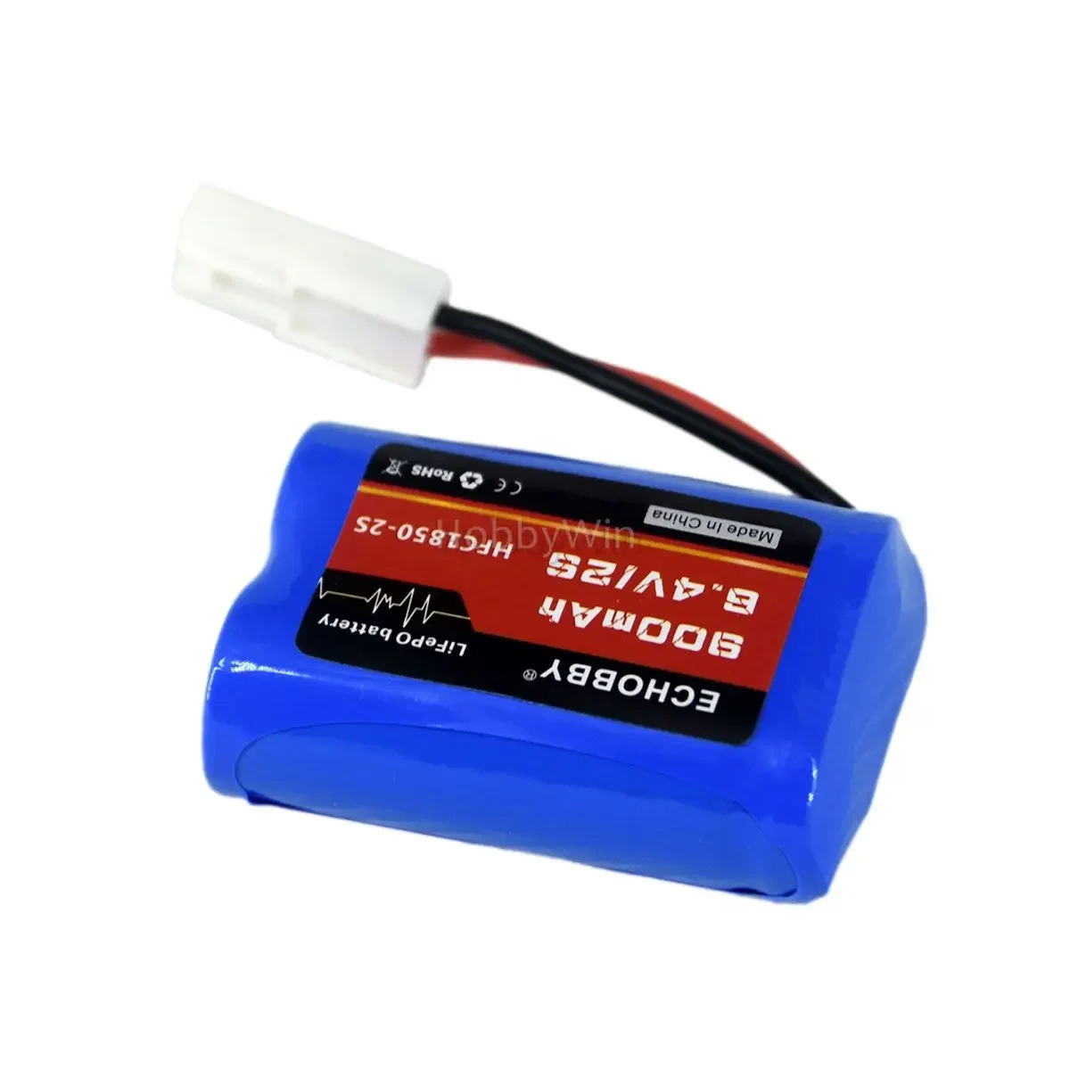 6.4V 2S 900mAh HFC18500 LiFePO Battery EL2P Female Normal Plug for RC Car Truck Boat