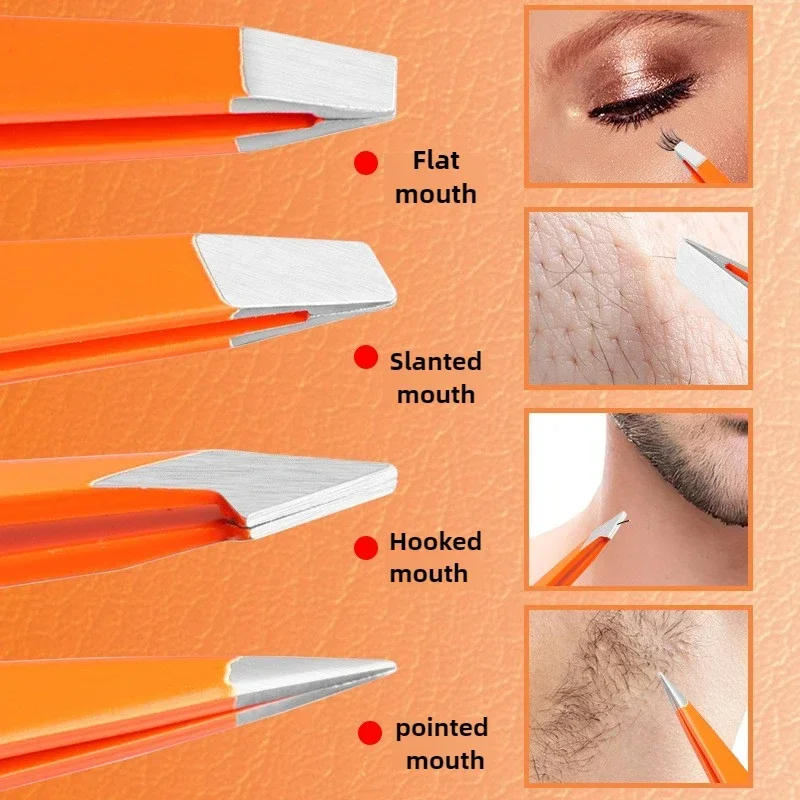 ‌Heavy Duty Eyebrow Tweezers Stainless Steel Precision Slant Tip Non Rust Effortless Control‌