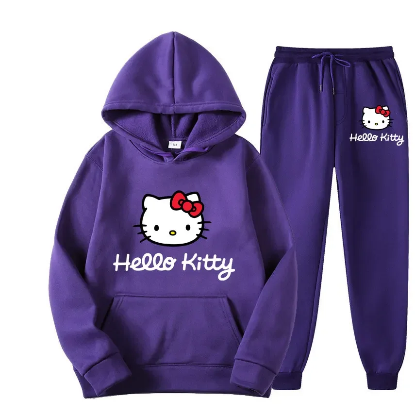 Hello Kitty kreskówka anime mężczyźni i kobiety bluzy i topy sportowe para bluzy wiosenne i jesienne modne garnitury 2024