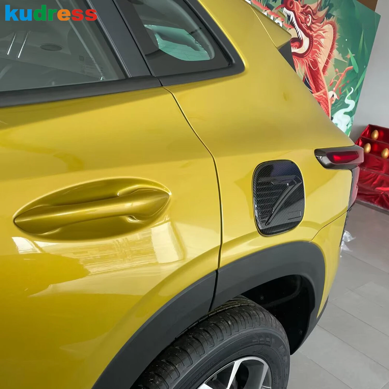For Chevrolet Trax 2023 2024 2025 2026 Carbon Fiber Car Fuel Tank Cover Trim Gas Oil Filler Cap Frame Overlay Accessories