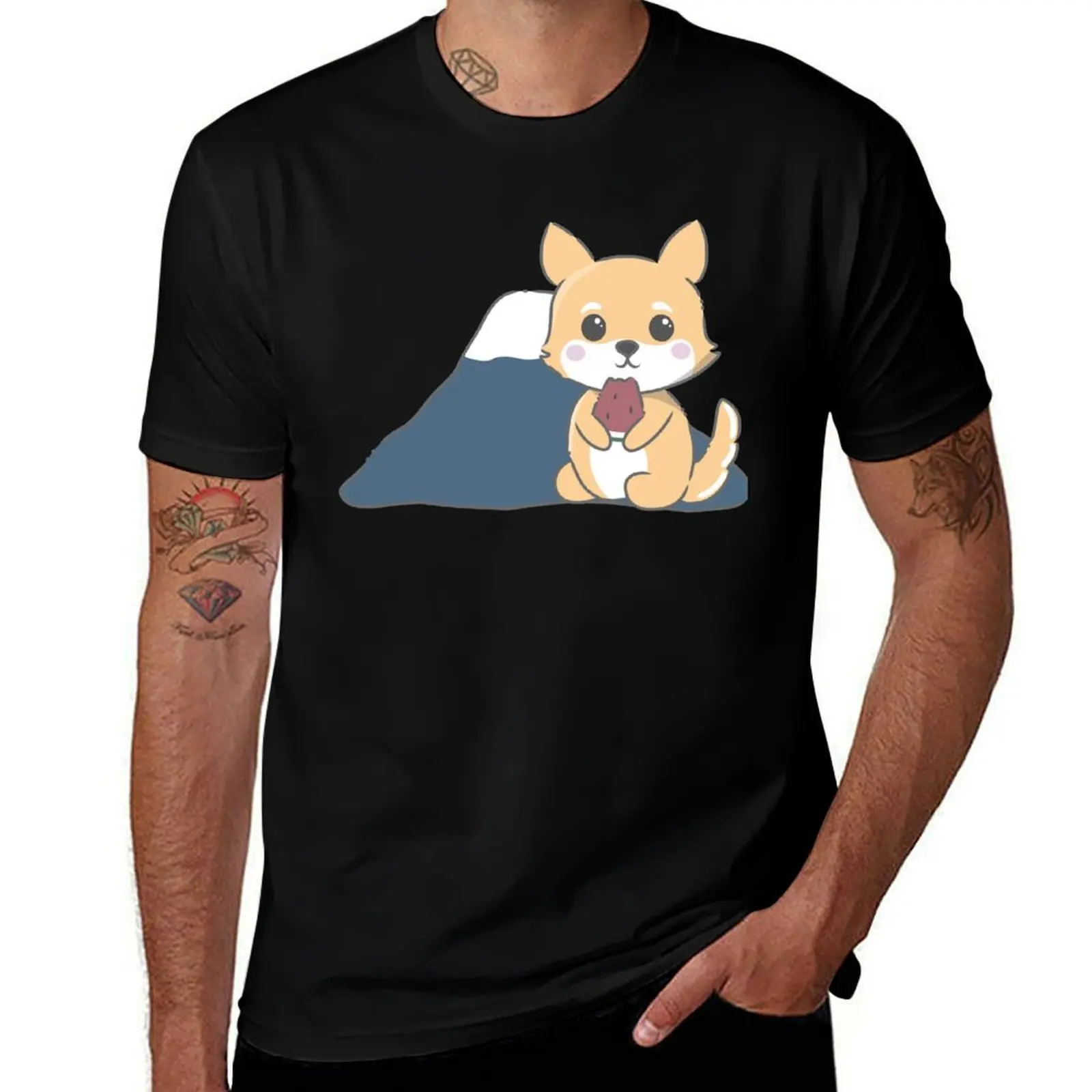

Kawaii dingo eating watermelon at Mount Fuji T-Shirt blanks hippie clothes anime stuff anime figures clothes for men