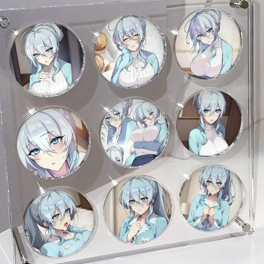 Anime Game S-Snow Maiden Manga Badges 25 32 44 58 75 mm Round Cosplay Pin Bag Decor Fans Collect Friends Gifts Brooch Souvenir