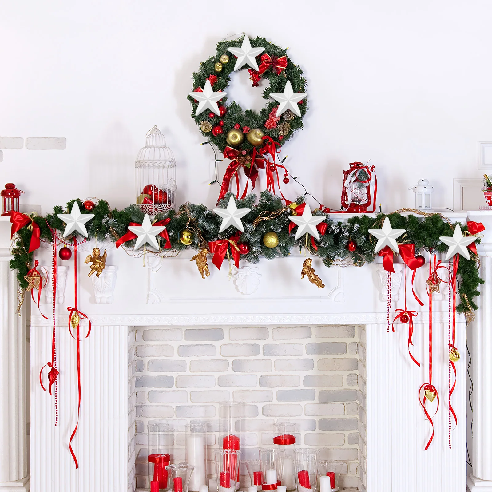 

10Pcs 15Cm DIY Star Decorations Ornaments for Handcraft Modelling Crafts Kids Kindergarten Home Holiday Christmas Decoration