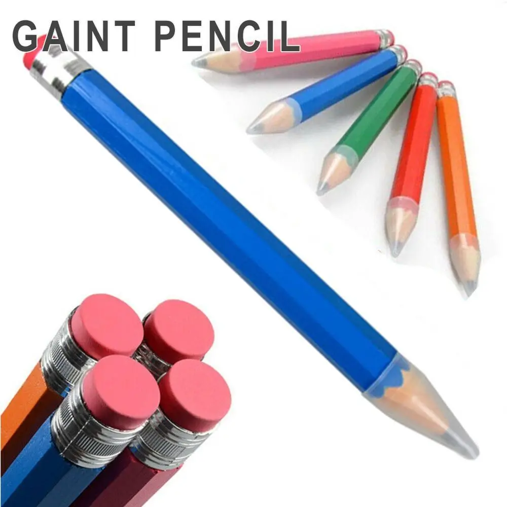 School Office Supplies With Eraser Fun Gift Novelty Toy For Painter Artist Student Huge Pencil Large Wood Pencil Giant Pencil