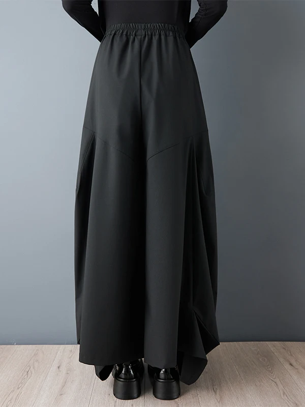 فضفاض بنطال ذو قصة أرجل واسعة k Sle تنورة كسول متعددة الاستخدامات عالية الخصر غير متماثلة بناطيل كاجوال للنساء في منتصف العمر